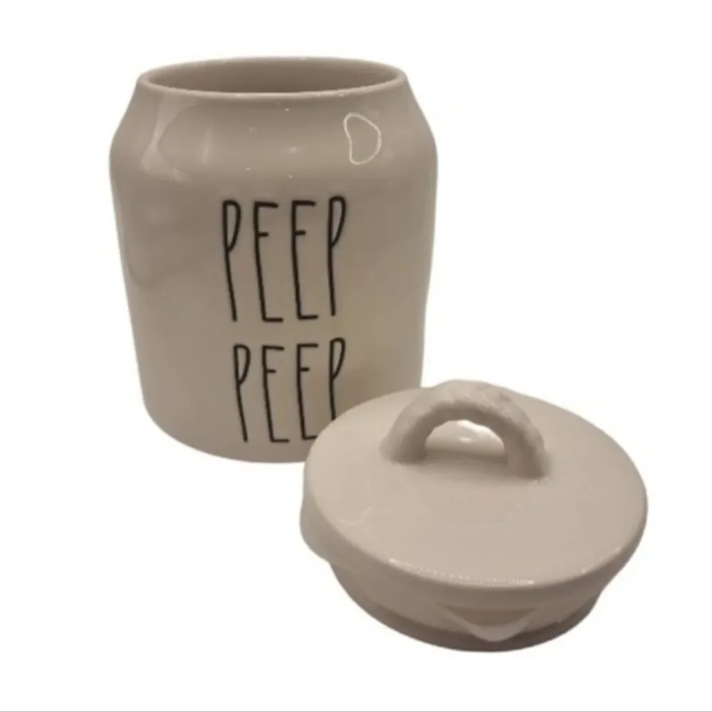 New Rae Dunn PEEP PEEP mini storage canister candy holder